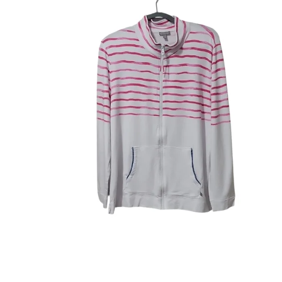 T by Talbots Mockneck Jacket Wavey Tie Dye XL - Picture 3 of 4